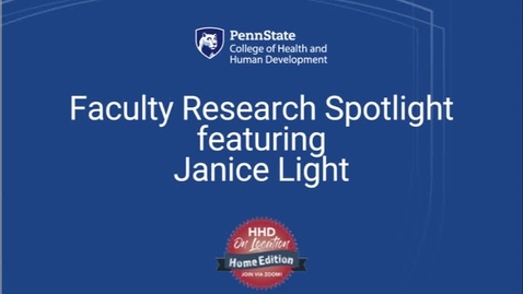 Thumbnail for entry Faculty Research Spotlight featuring Janice Light