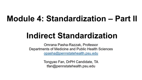 Thumbnail for Lesson 4.2. Standardization (Part 2) [PHS550]