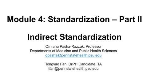 Thumbnail for entry Lesson 4.2. Standardization (Part 2) [PHS550]