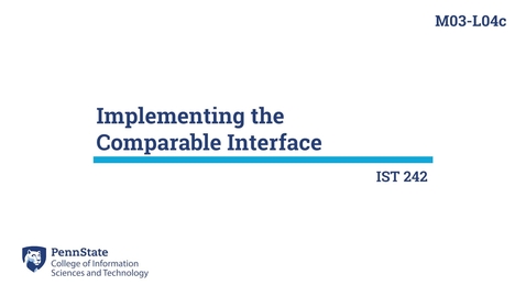 Thumbnail for M03-L04c: Implementing the Comparable Interface