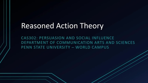 Thumbnail for CAS302_L04_01_Reasoned_Action_Theory_Part1