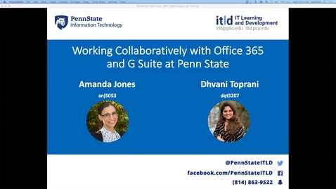 Thumbnail for Working Collaboratively with Office 365 and G Suite at Penn State