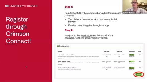 Thumbnail for Family Weekend Registration Step-by-Step Directions 
