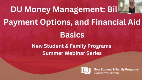 Thumbnail for DU Money Management:  Billing, Payment Options, and Financial Aid Basics