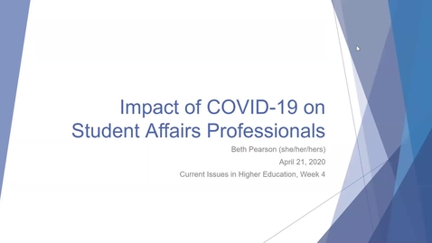 Thumbnail for entry COVID-19 &amp; Student Affairs Professionals