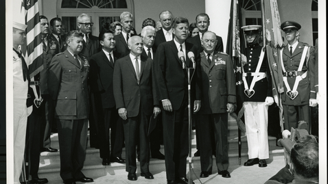 Thumbnail for entry President John F. Kennedy awards the Distinquished Service Medal to U.S. Air Force General Emmett O'Donnell, Jr. at the White House on September 6, 1963, 1963 September 3