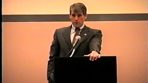 Thumbnail for entry Ethics Institute John B. Anderson and Mark Udall Event  9/29/2000