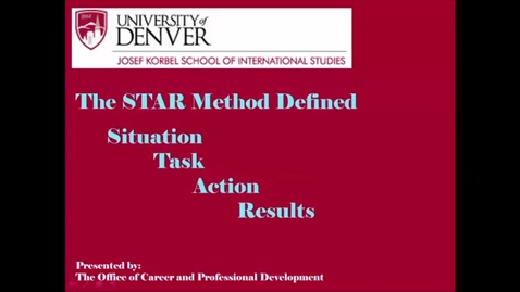 Thumbnail for entry Situation Task Action Result STAR Webinar Part 1 2017.mp4