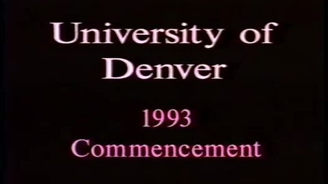 Thumbnail for entry DU Commencement August 1993