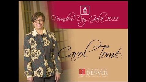 Thumbnail for entry 2011 Founders Day, Carol Tome