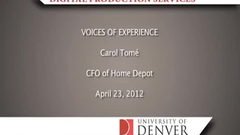 Thumbnail for entry Voices of Experience: Carol Tomé, CFO of Home Depot 