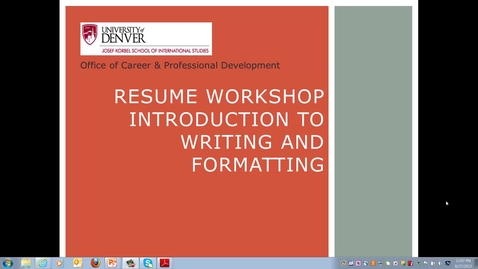 Thumbnail for entry Resume - Workshop Introduction to writing and format 2013.mp4