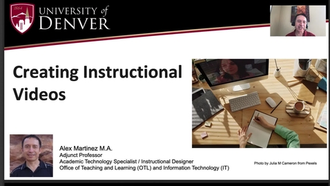 Thumbnail for Creating Instructional Videos - Design and Tech Tips