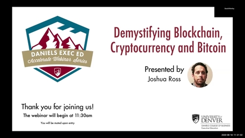 Thumbnail for entry Accelerate Webinar Series: Demystifying Blockchain, Cryptocurrency and Bitcoin