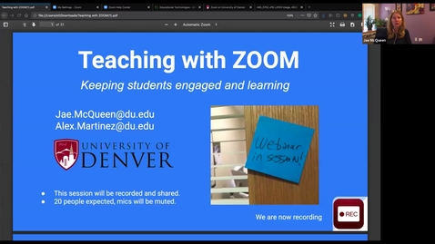Thumbnail for entry Teaching With Zoom with Jae McQueen and Alex Martinez - recorded webinar
