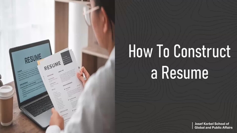 Thumbnail for How to Construct a Resume Video