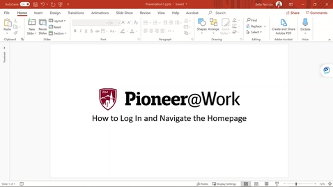 Thumbnail for entry Pioneer@Work Training: How to Log In and Navigate the Homepage
