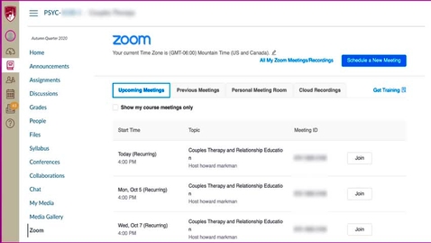 Thumbnail for entry ZOOM - Student Access to Cloud Recordings via Canvas
