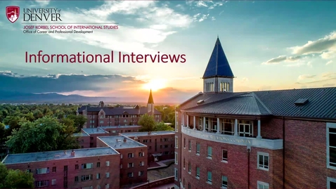 Thumbnail for entry Informational Interviews Introduction