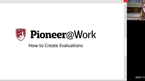 Thumbnail for entry Pioneer@Work Training: How To Create Evaluations