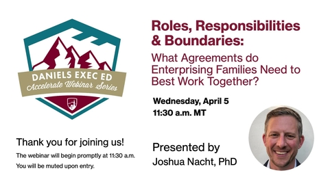 Thumbnail for entry Accelerate Webinar Series: Roles, Responsibilities &amp; Boundaries