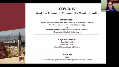 Thumbnail for entry COVID-19 &amp; The Future of Community Mental Health