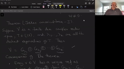 Thumbnail for Lecture I - Jordan canonical form