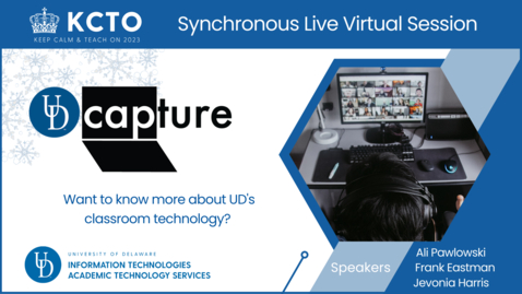 Thumbnail for entry Classroom Technology 101: Using UDCapture