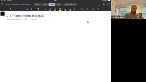 Thumbnail for entry Math 242H Fall 2023 Trigonometric Integrals