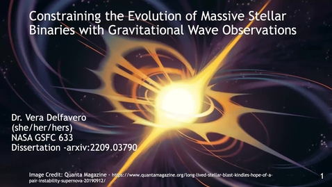 Thumbnail for Astronomy Seminar - Vera Delfavero
