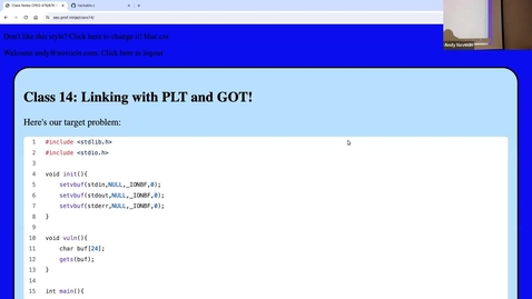 Thumbnail for Using the PLT/GOT in hacks