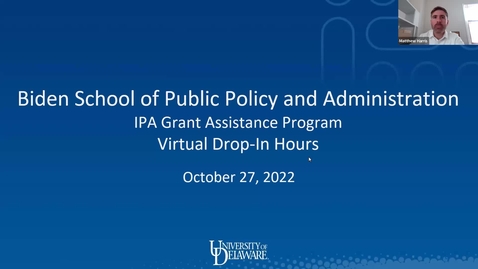 Thumbnail for entry IPA Grant Assistance Drop-In Hours