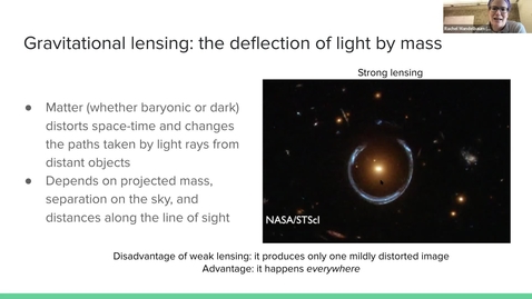 Thumbnail for Weak lensing with the Hyper Suprime-Cam Survey – and beyond! | Rachel Mandelbaum, CMU, April 13 2022