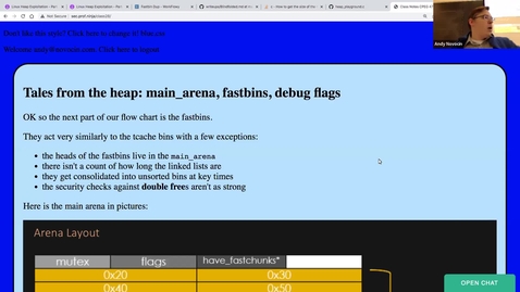 Thumbnail for Tales from the heap: fastbins, main_arena, debug glibcs, and a heap playground 