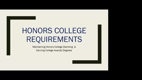 Thumbnail for entry Advisor Network- Honors College