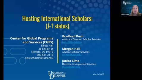 Thumbnail for CGPS Webinar | Hosting J-1 Scholars Spring 2026