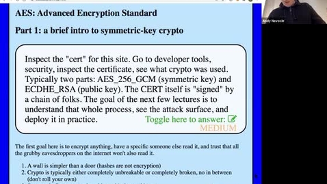 Thumbnail for entry Symmetric Key Crypto Intro