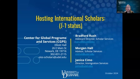Thumbnail for CGPS Webinar | Hosting International Scholars (J-1 Status)