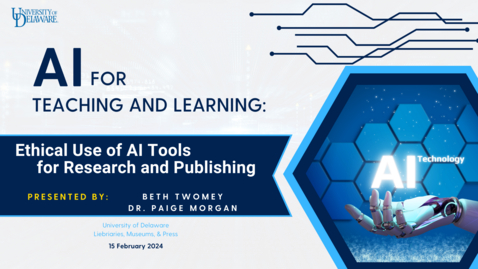 Thumbnail for entry AI Seminar series: Ethical Use of AI Tools for Research and Publishing