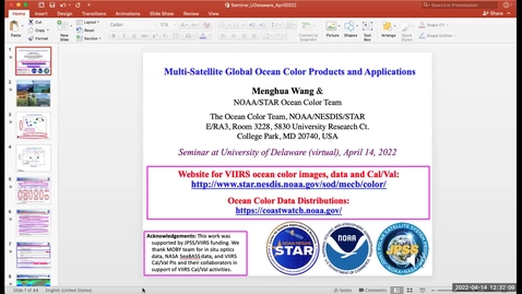 Thumbnail for SMSP Spring 2022 Special Seminar - Dr. Menghua Wang