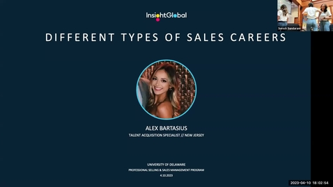 Thumbnail for Superstar Selling Speaker Series - Monday, April 10, 2023 - Alexandra Bartasius, Insight Global