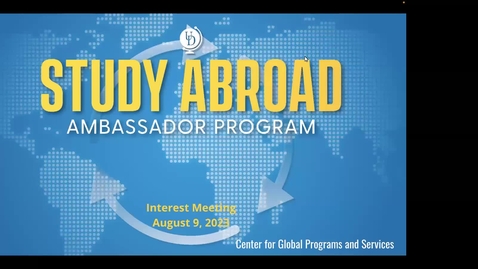 Thumbnail for Study Abroad Ambassador Interest Meeting
