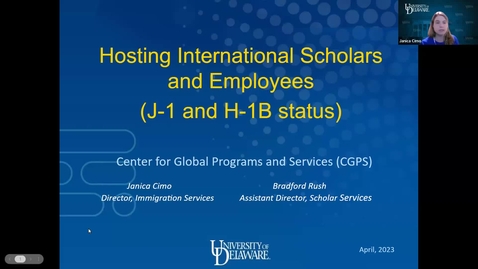 Thumbnail for Hosting International Scholars &amp; Employees (J-1 &amp; H-1B Status) Workshop