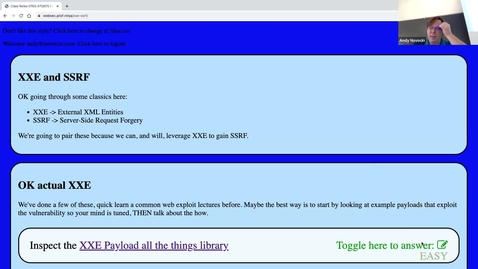 Thumbnail for XXE (eXternal XML Entities) and SSRF (Server-Side Request Forgery)
