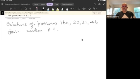 Thumbnail for entry Solution of HW problems 11.9, Math 242 Honors, Fall 2023