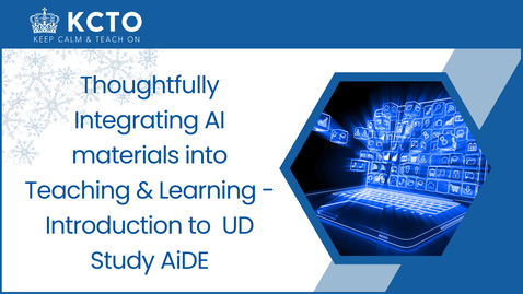 Thumbnail for Thoughtfully Integrating AI materials into Teaching &amp; Learning - Introduction to  UD Study AiDE