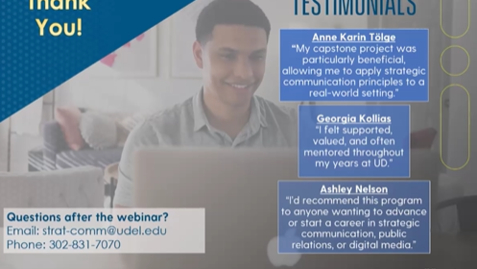 Thumbnail for Brief overview of the Strategic Communication M.A. and dual degree and certificate options