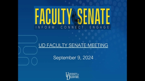 Thumbnail for Faculty Senate Meeting 9/9/24