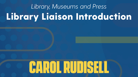 Thumbnail for entry Carol Rudisell Introduction