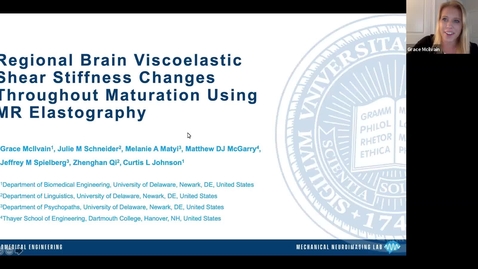 Thumbnail for entry Regional Brain Viscoelastic Shear Stiffness Changes Throughout Maturation using MR Elastography, Grace McIlvain